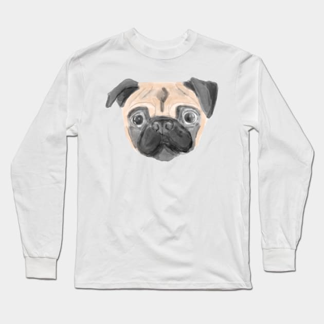 Pug Long Sleeve T-Shirt by AliScarletAdams